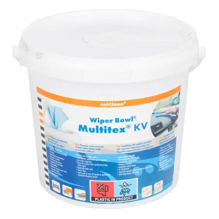 WIPER BOWL Multitex KV Feuchtt&uuml;cher Reinigungst&uuml;cher Putzt&uuml;cher Eimer Spendereimer 72 Stk.