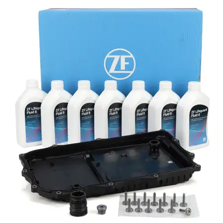 Genuine ZF Oil Pan for 8HP45-75 Automatic Transmission + 7L LIFEGURD FLUID 8 Transmission Fluid for BMW