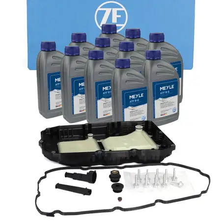 ZF Getriebe&ouml;lwanne + 10L MEYLE ATF 9-G Getriebe&ouml;l f&uuml;r MERCEDES-BENZ 9G-TRONIC 725