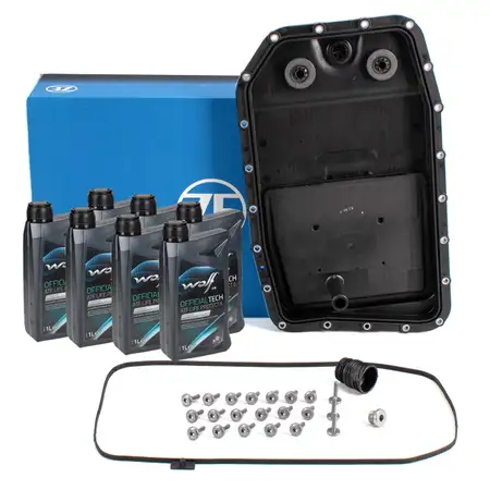 ZF Getriebe&ouml;lwanne + 7L WOLF Getriebe&ouml;l f&uuml;r BMW E90-93 E60/61 E63/64 X3 X5 X6 6HP26 6HP28