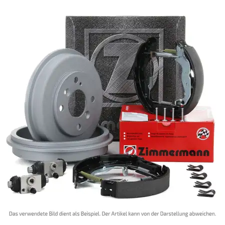 ZIMMERMANN Brake Drums + Shoes + Wheel Cylinders for FORD Focus 1 1.4&ndash;1.8 (Rear)