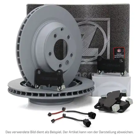 ZIMMERMANN Brake Discs + pb:z Brake Pads by Wako for AUDI Q7 2EA and PORSCHE Cayenne 1KU/E81 (rear)