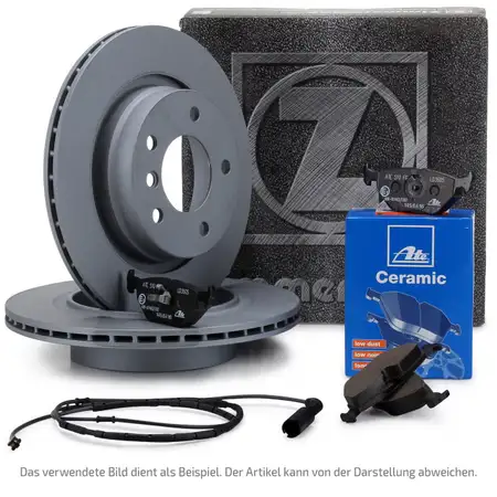 ZIMMERMANN Bremsscheiben + ATE Ceramic Bel&auml;ge + Wako f&uuml;r BMW 5er 520-540i 525d 530d hinten