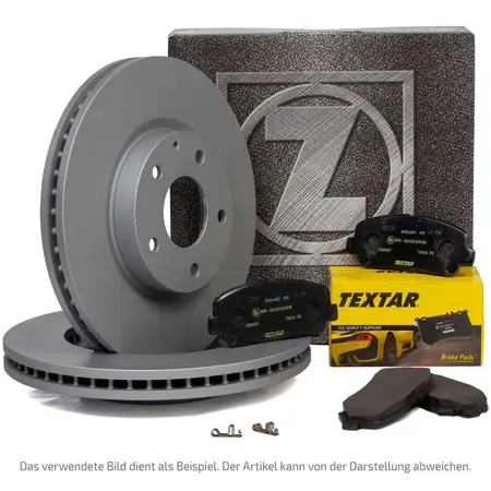 ZIMMERMANN Bremsscheiben + TEXTAR Bel&auml;ge f&uuml;r BMW i3 I01 102/170 PS vorne