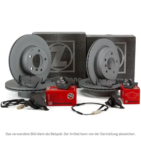 ZIMMERMANN Bremsscheiben + Bremsbel&auml;ge + Wako f&uuml;r PORSCHE Cayenne (92A) vorne + hinten