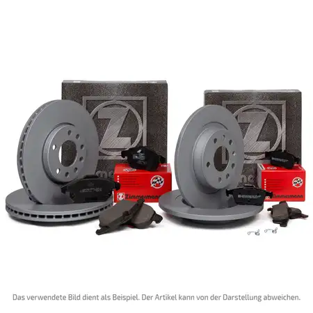 ZIMMERMANN Brake Discs + Pads for VW Golf 4, Audi A3 8L1, Skoda Octavia 1 (Front + Rear)