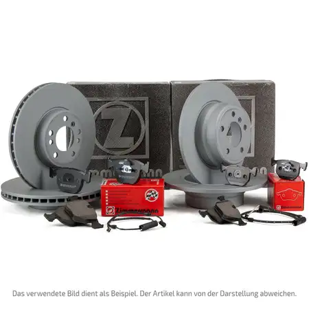 ZIMMERMANN Bremsscheiben + Bel&auml;ge + Wako f&uuml;r VW Transporter T4 15 Zoll vorne + hinten