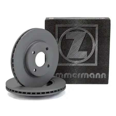 ZIMMERMANN Bremsscheiben Satz f&uuml;r FORD Fiesta 4 5 Focus 1 Fusion KA RB PUMA EC vorne