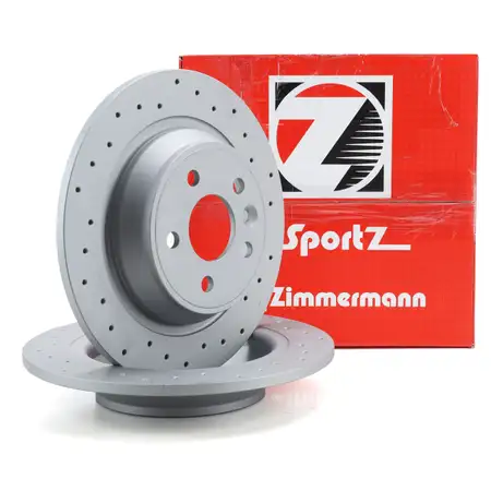 Zimmermann SPORT Brake Disc Set for FORD Focus 2 ST/RS, Kuga 1, Mondeo 4, S-Max (Rear)