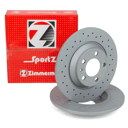 Zimmermann SPORT Brake Disc Set for VW Polo 6, Audi A1, GB PR-1KE (Rear)