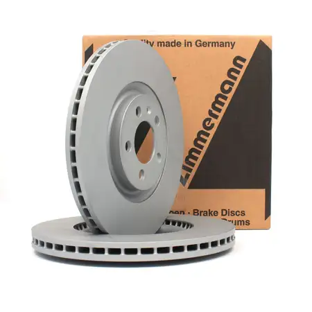 ZIMMERMANN Brake Disc Set for VW Polo 5 &amp; 6, Audi A1 8X, and SEAT Ibiza 4 (Front)