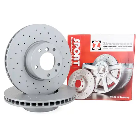 Zimmermann SPORT Brake Disc Set for BMW 5 Series E39, 7 Series E32/E38, and 8 Series E31 (Front)