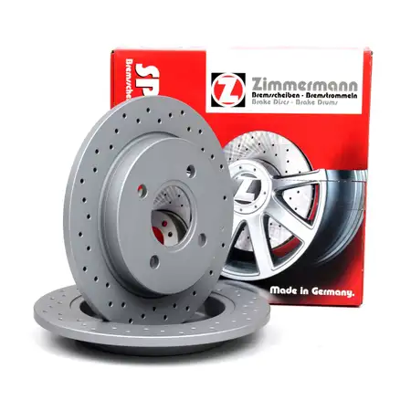 Zimmermann SPORT Bremsscheiben Satz f&uuml;r FORD Fiesta 5 ST150 6 Focus 1 hinten