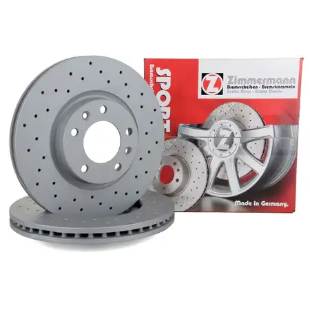 Zimmermann SPORT brake discs for Peugeot 407 (6D 6E), 508 SW, and 607 (9D 9U) &ndash; Front