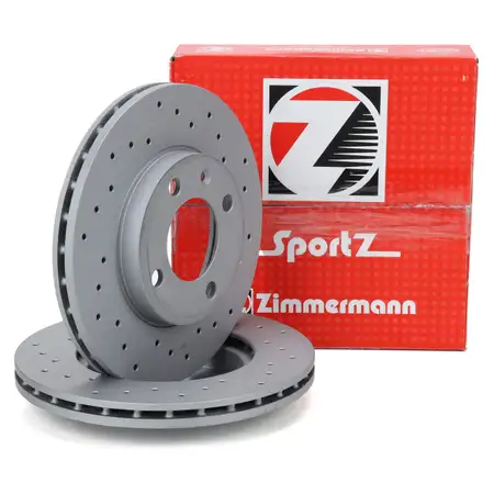 Zimmermann SPORT Brake Disc Set for VW Golf 1, 2, 3, Passat, Vento, and Ibiza 2 (with ABS) - Front