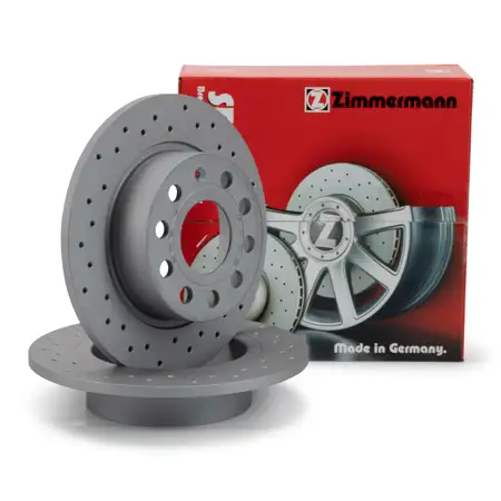 Zimmermann SPORT Brake Disc Set for Audi A3 8P, SEAT Leon, &Scaron;koda Octavia, Golf 5 and 6 (Rear)