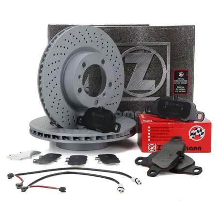 ZIMMERMANN Brake Discs + Pads + Wako for PORSCHE 997 3.6 Carrera 4 345 hp (front)