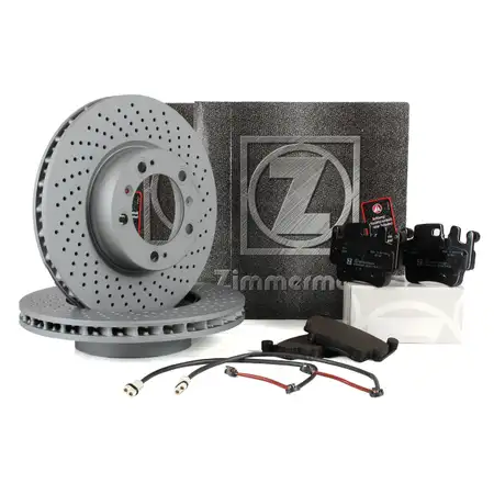 ZIMMERMANN Bremsscheiben + pb:z Bel&auml;ge Wako f&uuml;r PORSCHE 997 3.6 Carrera 4 ab 01.2007 vorne