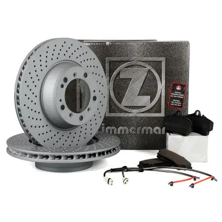 ZIMMERMANN Brake Discs pb:z Brake Pads Wako for PORSCHE 996 3.6 Carrera / Turbo (Rear)