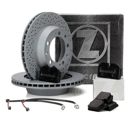 ZIMMERMANN Bremsscheiben + pb:z Bel&auml;ge Wako f&uuml;r PORSCHE 993 3.6 Carrera bis 12.1994 hinten