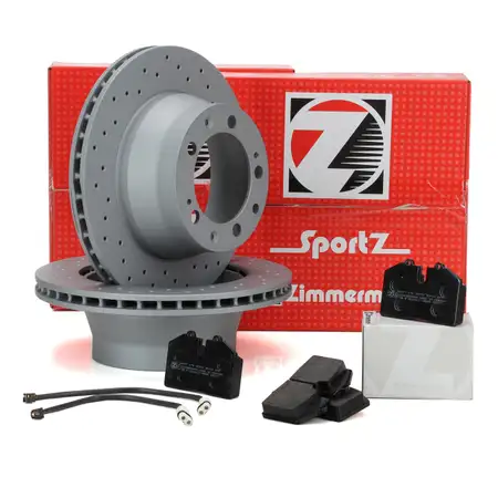 Zimmermann SPORT Bremsscheiben pb:z Bel&auml;ge Sensor f&uuml;r PORSCHE 944 2.5 Turbo 3.0 S2 hinten