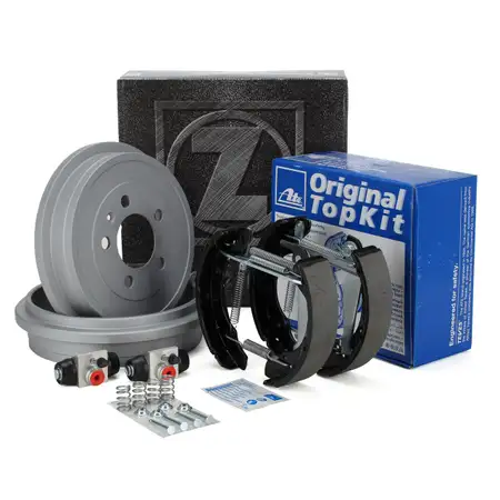 ZIMMERMANN Bremstrommeln + ATE Backen + Bremszylinder f&uuml;r VW Polo 4 5 Ibiza 3 4 1 hinten