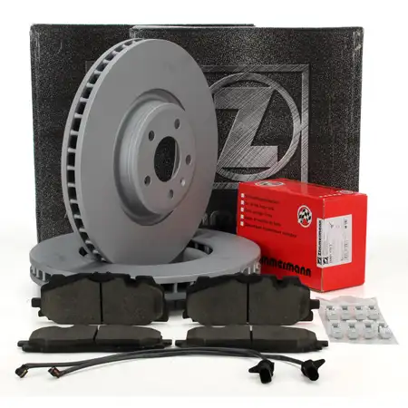 ZIMMERMANN Brake Discs + Pads + Wako for AUDI A6 C8 Q7 4M VW Touareg CR7 (Front)