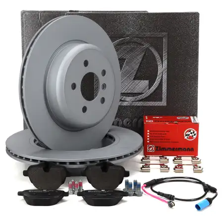ZIMMERMANN Brake Discs + Pads + Sensor for BMW 5 Series G30, G31, and 6 Series (non-M models) &ndash; Rear