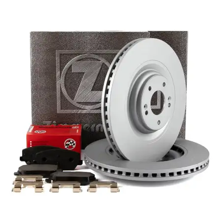 ZIMMERMANN Bremsscheiben + Bremsbel&auml;ge f&uuml;r HYUNDAI i30 N i30N PD Kona N OS 280 PS vorne