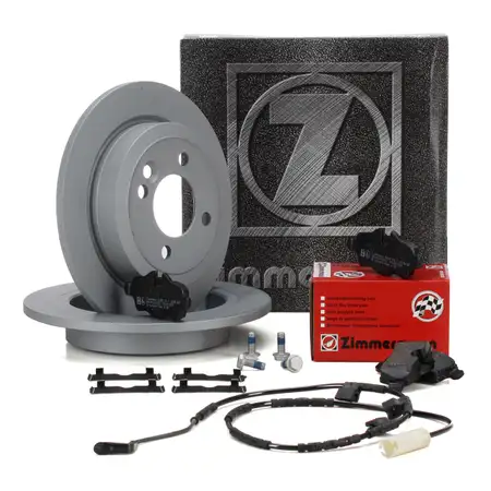 ZIMMERMANN Brake Discs + Pads + Wako for MINI R56, R57 One/Cooper (up to August 2010) &ndash; Rear