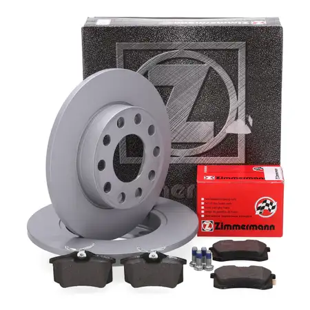 ZIMMERMANN Brake Discs + Brake Pads for AUDI A4 8E B7 SEAT Exeo 3R PR-1KD (Rear)