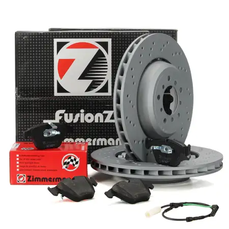 Zimmermann FORMULA Z Bremsscheiben + Bel&auml;ge + Wako f&uuml;r BMW 1er E82 1M 3er E90 E92 vorne