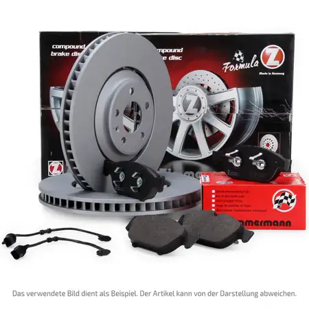 Zimmermann FORMULA Z Brake Discs + Pads + Wako for BMW 5 Series E39 M5 400 hp (front)