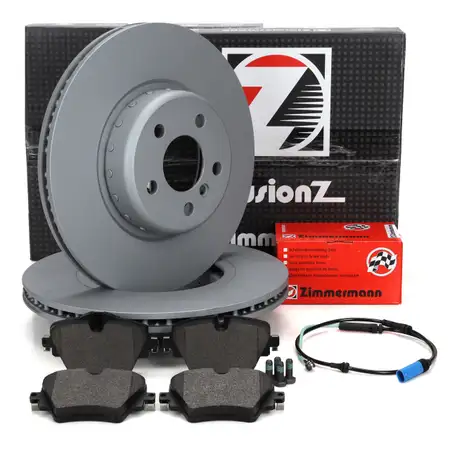 Zimmermann FORMULA F brake discs + brake pads + sensor for TOYOTA MK5 DB_ 2.0 (Front)