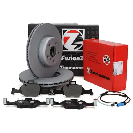 Zimmermann FORMULA F brake discs, pads, and sensor for BMW G30 525d (without M Sport brakes) - Front