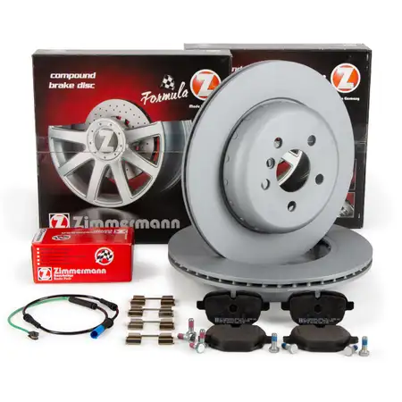 Zimmermann FORMULA F Brake Discs + Pads + Sensor for BMW Z4 G29 sDrive20/30i (Rear)