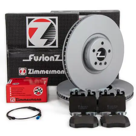 Zimmermann FORMULA F brake discs + brake pads + sensor for BMW X5 G05, X6 G06, X7 (Front)