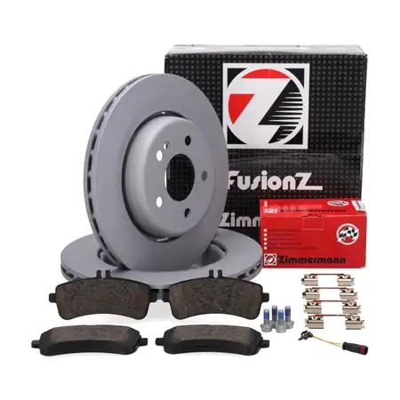 Zimmermann FORMULA S brake discs + brake pads + sensor for MERCEDES W205 C63 AMG (Rear)