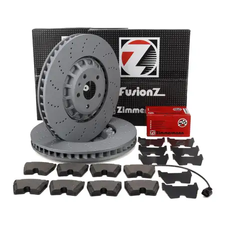 Zimmermann FORMULA Z Brake Discs + Brake Pads + Sensor for AUDI RS3 8Y PR-1LH/1LF (Front)