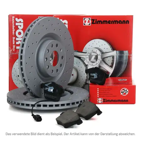 Zimmermann SPORT Bremsscheiben + Bel&auml;ge + Wako f&uuml;r CITROEN Xsara PEUGEOT bis 01.2000 vorne