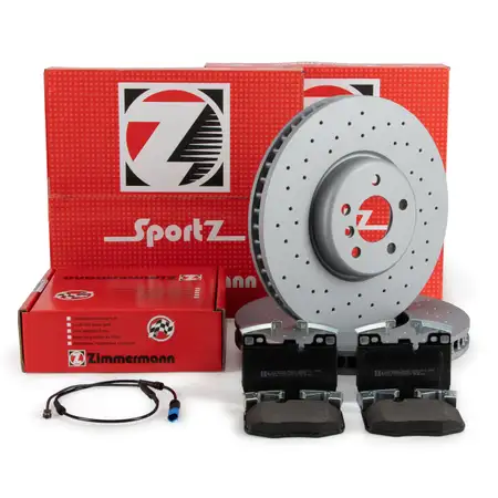 Zimmermann SPORT brake discs + Pads + Sensor for BMW X5 G05 with 3rd Row of Seats (X7 Front)