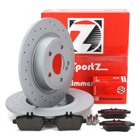Zimmermann SPORT Brake Discs + Brake Pads for MERCEDES W176, W246, C117, X117, X156 (Rear)