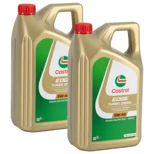 10L 10 Liter CASTROL EDGE TURBO DIESEL 5W-40 Motor&ouml;l f&uuml;r MB 226.5/229.31/.51 VW 505.00/.01