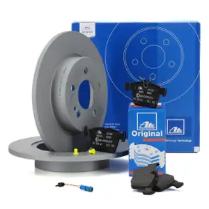 ATE Bremsscheiben + Bel&auml;ge + Wako f&uuml;r MERCEDES C-KLASSE W205 S205 ohne Sportpaket hinten