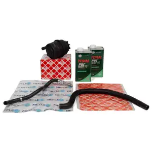 febi Ausgleichsbehälter + Hydraulikschläuche + 2L PENTOSIN Servoöl für BMW E39 E38 M52 M54