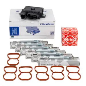 BERU Steuergerät + 6x ORIGINAL Glühkerze + ELRING Dichtungen für BMW E90-93 F10 F11 X5 N57
