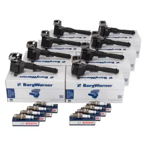 8x BERU Z&uuml;ndspule + 8x BOSCH Z&uuml;ndkerze f&uuml;r BMW 5er E39 535i 540i 7er E38 735i 740i 8er M62