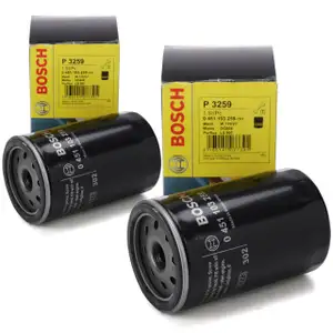 2x BOSCH 0451103259 &Ouml;lfilter f&uuml;r FORD Fiesta 3 4 5 Focus 1 Ka Mondeo 1 2 Transit 1119421