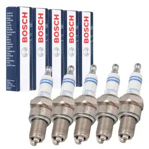 5x BOSCH WR7DC+ 0242235663 Zündkerze für AUDI 100 200 80 90 A6 Coupe Quattro VW Passat T4