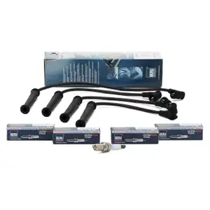 BERU Z&uuml;ndkabelsatz + 4x BERU Z&uuml;ndkerze f&uuml;r RENAULT Clio 2 Kangoo Twingo 1 1.2